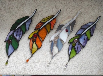 Feather Leaf Витражный кулон Feather Leaf