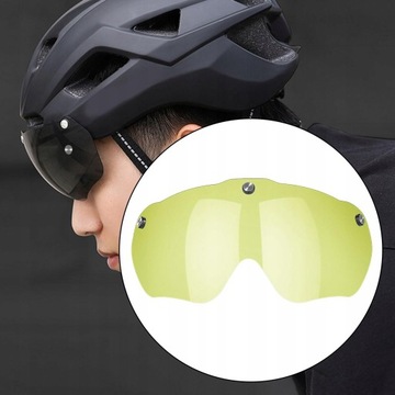 Kask rowerowy Soczewki Pyłoszczelne Gogle żółte