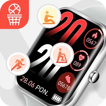 SMARTWATCH DAMSKI MĘSKI ZEGAREK ROZMOWY POWIADOMIENIA SPORT POLSKIE MENU