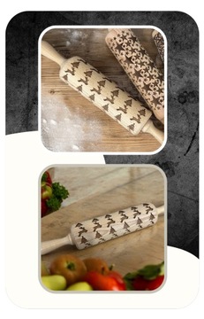 Рождественское деревянное печенье. Структурные рождественские узоры оленя