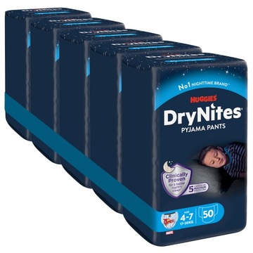Pieluchomajtki noc HUGGIES DryNites Chłopcy 4-7 lat (17-30kg) 5x10 szt