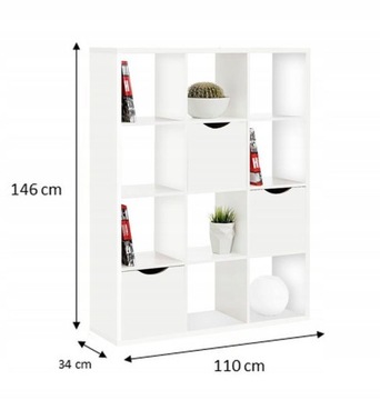 ПОЛКА С ПРОРЕЗНЫМИ КОНТЕЙНЕРАМИ 110x34x146 см