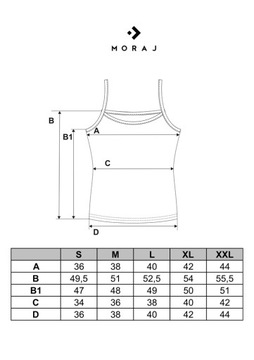 Moraj bawełniany podkoszulek damski na wąskich ramiączkach r. L
