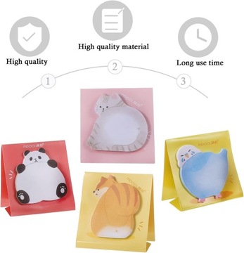 8 шт. бумага для заметок с милыми наклейками в виде животных. Заметки для бизнеса.