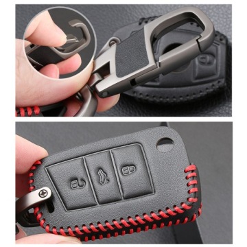 Кожаный чехол для ключей VW Golf 7 Tiguan SKODA Kodiaq SEAT Leon