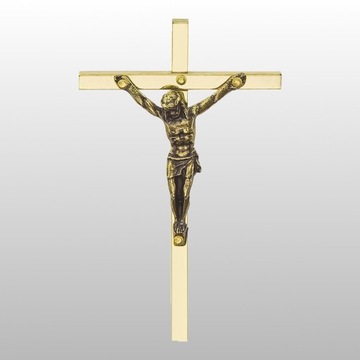 KRZYŻ ŚCIENNY WISZĄCY MOSIĄDZ 7,5CM