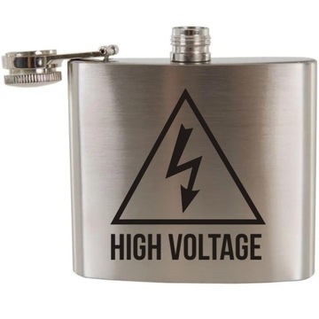 Piersiówka z grawerem na prezent HIGH VOLTAGE