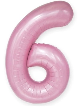 Balon Foliowy Cyfra 6 Różowy 100 cm Urodziny