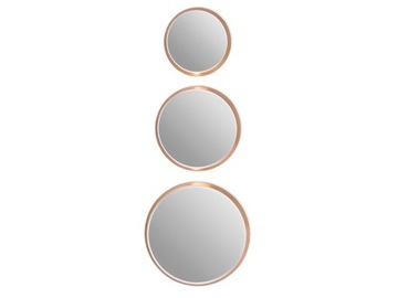 Komplet 3 okrągłych luster złota rama 12F-361