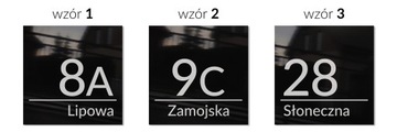 Адресная табличка с номером дома GLOSS BLACK 20x20