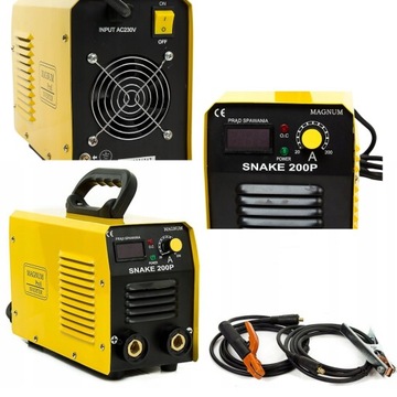 Spawarka inwertorowa MMA TIG IGBT 200A z wyświetlaczem MAGNUM SNAKE 200PS