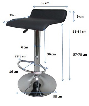 Табурет D1S, барный стул, вращающееся кресло, экокожа, регулируемая высота