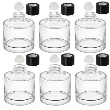 Butelka pojemnik na dyfuzor zapachowy 100 ml okrągły BLACK GLOSS 6 sztuk