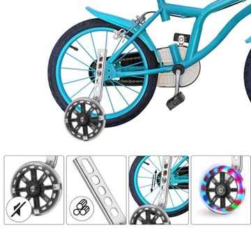 ДЕТСКИЕ БОКОВЫЕ ПОДДЕРЖИВАЮЩИЕ КОЛЕСА ДЛЯ ВЕЛОСИПЕДОВ 12–20 ДЮЙМОВ, ЧЕРНЫЕ ДЛЯ ОБУЧЕНИЯ ЕЗДЫ