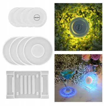 9 podstawek forma z żywicy DIY dysk żel