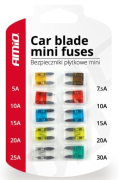 АВТОМОБИЛЬНЫЕ ПРЕДОХРАНИТЕЛИ МИНИ-ПЛАСТИНОЧНЫЕ, 10 ШТ. НАБОР 5 – 30 А