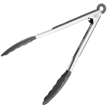 SZCZYPCE SILIKONOWE KUCHENNE DO GRILLA 30CM SZARE