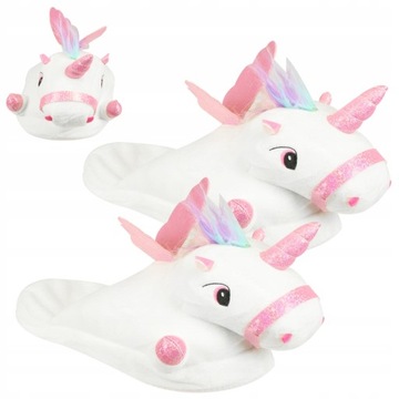 KAPCIE JEDNOROŻEC BIAŁE KIGURUMI SKRZYDEŁKA 37-41