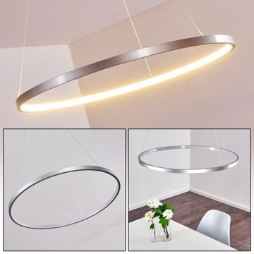 Lampa LED ring circle koła salonu 40W srebrna