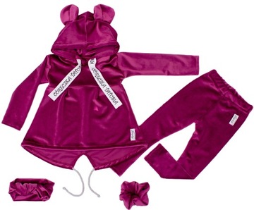 Komplet dresowy, Bluza i legginsy WELUR amarant110