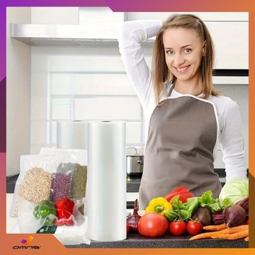 Folia do pakowania próżniowego żywności rękaw folia moletowana zestaw 20 cm