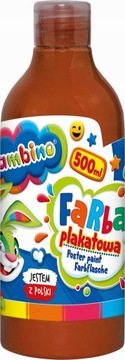 Farby plakatowe w butelce 500ml Bambino brązowa