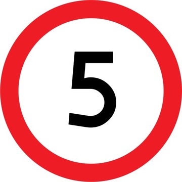 Znak B33 Ograniczenie prędkości do 5 km/h fi 600