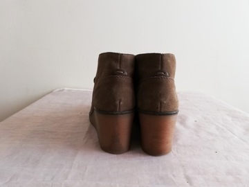 Buty botki koturny skórzane CLARKS r. 39 wkł 25 cm