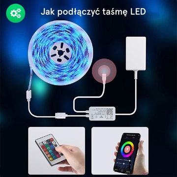 СВЕТОДИОДНАЯ ЛЕНТА WIFI SMD5050 10M RGB ЦВЕТНАЯ + ПУЛЬТ ДИСТАНЦИОННОГО УПРАВЛЕНИЯ TUYA