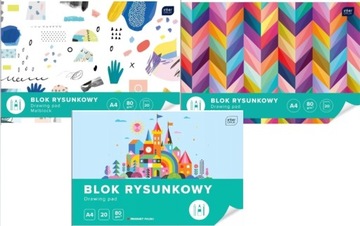 Blok rysunkowy A4 biały 20 kartek Interdruk
