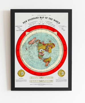 Plakat Stara Mapa Świata 1892r. 90x65cm ODNOWIONA