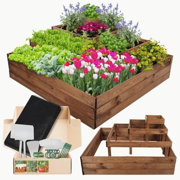 Ящик для овощей угловой приподнятый, деревянный огород 54х120х120 ЭКО