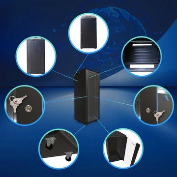 Шкаф стоечный отдельно стоящий Extralink 42U 800x800 черный