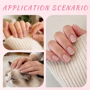 Press On Nails, 24 коротких квадратных искусственных ногтя для приклеивания,