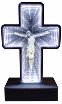 WKŁAD LED DO ZNICZY NA BATERIE KRZYŻ EFEKT 3D ZNICZ 19 CM NA GRÓB