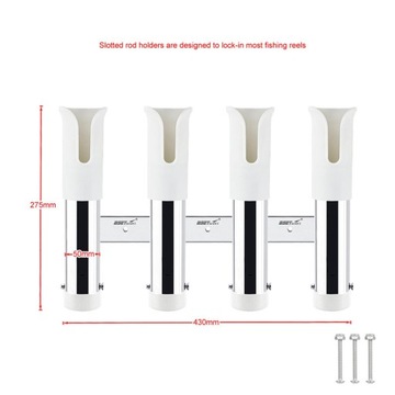 Подставка для удочки с четырьмя отверстиями Ведро с четырьмя отверстиями Держатель для удочки Держатель для хранения удочки Белый