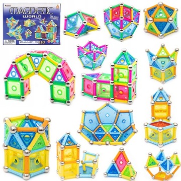 Klocki magnetyczne PANELS 110 MAGNETIC WORLD
