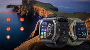 SMARTWATCH ZEGAREK MĘSKI SPORTOWY WODOODPORNY ROZMOWY KROKI EKG CIŚNIENIE