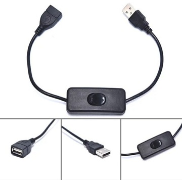KABEL USB Z WŁACZNIKIEM ON/OFF PRZEDŁUZACZ LAMPKA