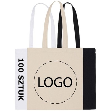 TORBA BAWEŁNIANA Z NADRUKIEM REKLAMOWA TYPU SHOPPER NA ZAKUPY 140G