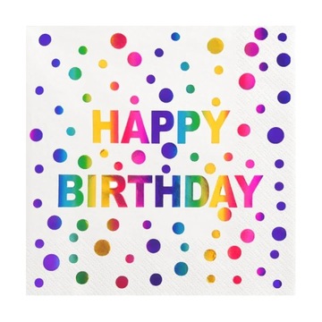 Serwetki Happy Birthday 10szt przyjęcia Urodzinowe