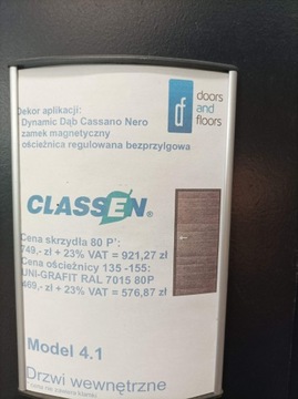 Прототип Classen двери без четверти Cassano Nero M.4.1, рама 80П. 135-155