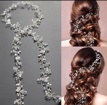 GAŁĄZKA opaska do włosów ślubna ZŁOTY WIANEK ślub