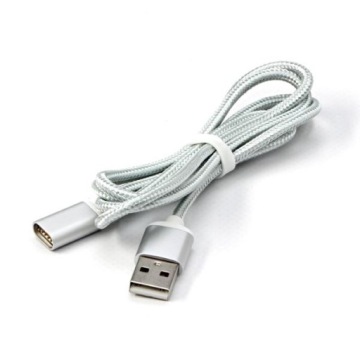 USB-кабель (2.0), USB A M - магнитный наконечник, 1м, серебристый