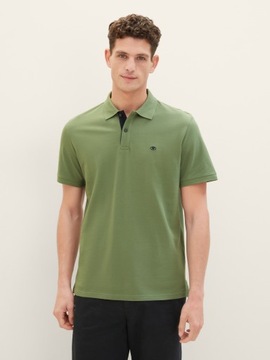 Tom Tailor Basic Polo With Contrast - Dull Moss Gr