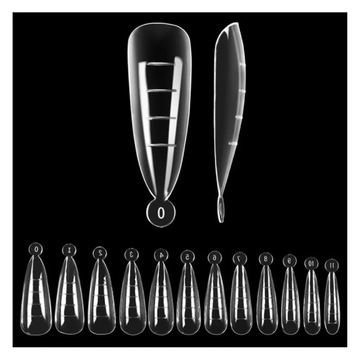 Шаблоны для наращивания ногтей 12 шт МИНДАЛЬНЫЙ