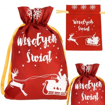 WOREK NA PREZENTY POD CHOINKĘ TORBA PREZENTOWA ŚWIĄTECZNA 29x20M OZDOBNY