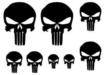 Naklejki na samochód motocykl - PUNISHER zestaw
