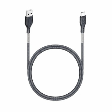 Кабель FORCELL CARBON USB — USB-C 2.0 18 Вт CB-02A 1 м для Android Auto 100 см