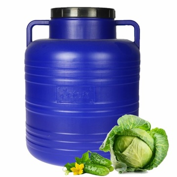 BECZKA PLASTIKOWA Z UCHWYTAMI kapusta/ogórki 80L